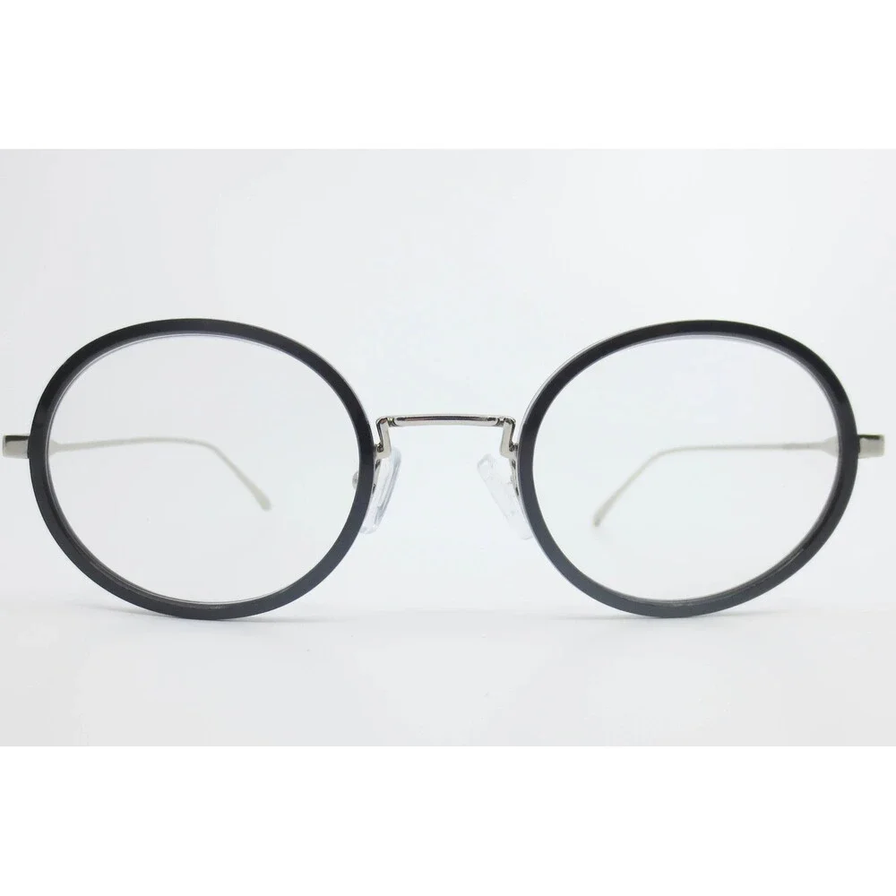 Robert Mitchell RM 202115 Round Black Silver Eyeglasses Frames 47-23-145